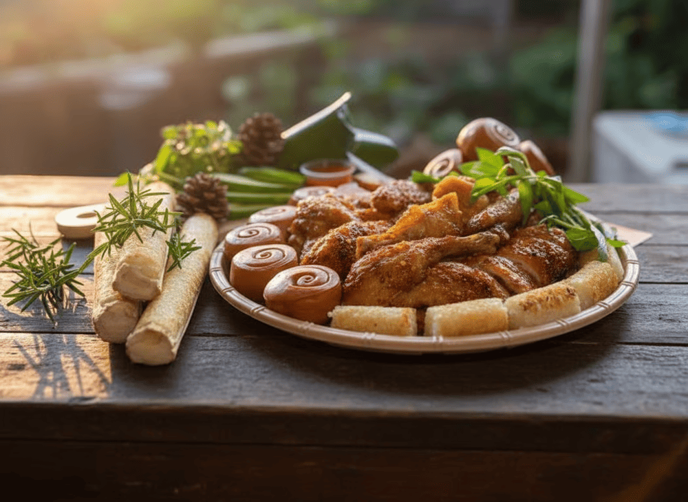 Thưởng thức gà nướng cơm lam bên bếp lửa giữa không gian se lạnh sẽ là một trải nghiệm ẩm thực khó quên